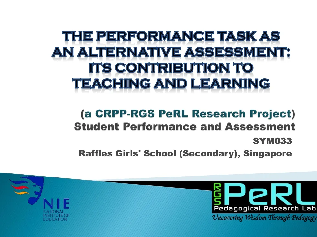 a crpp rgs perl research project student performance and assessment