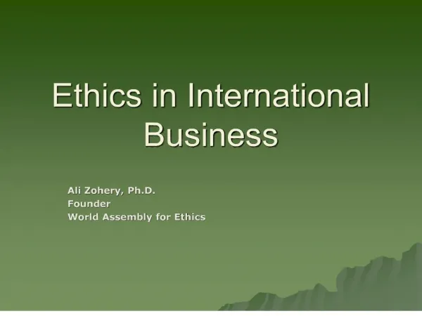 ethics in international business