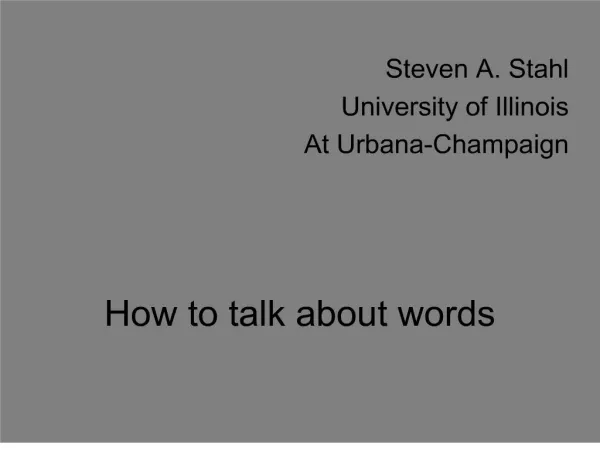 how to talk about words