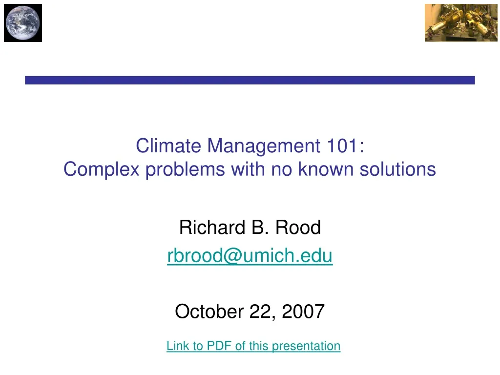 climate management 101 complex problems with no known solutions