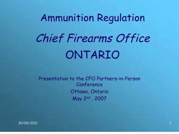 ammunition regulation chief firearms office ontario