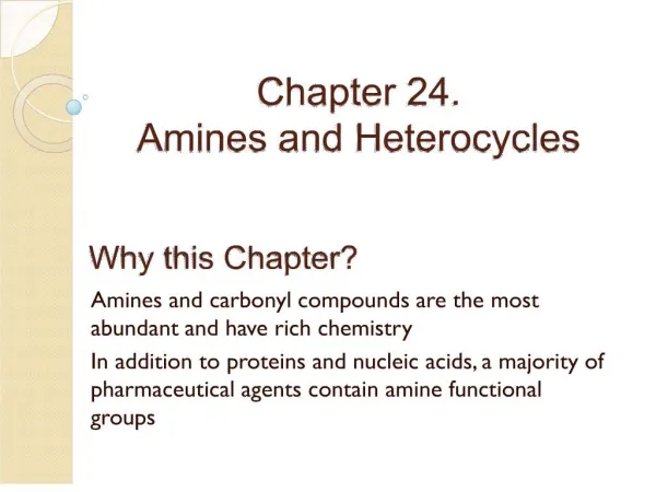 chapter 24. amines and heterocycles