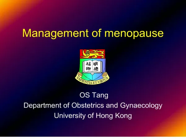 management of menopause