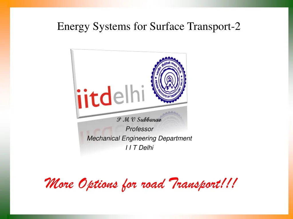 energy systems for surface transport 2