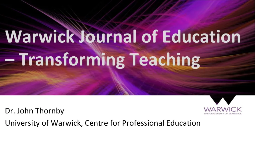 warwick journal of education transforming teaching