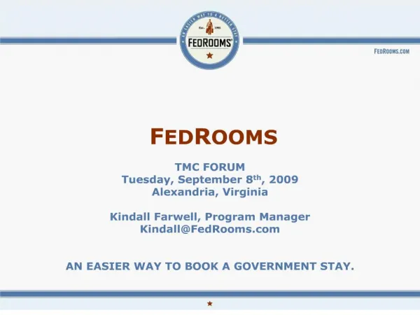 fedrooms offers 2 programs for tmcs