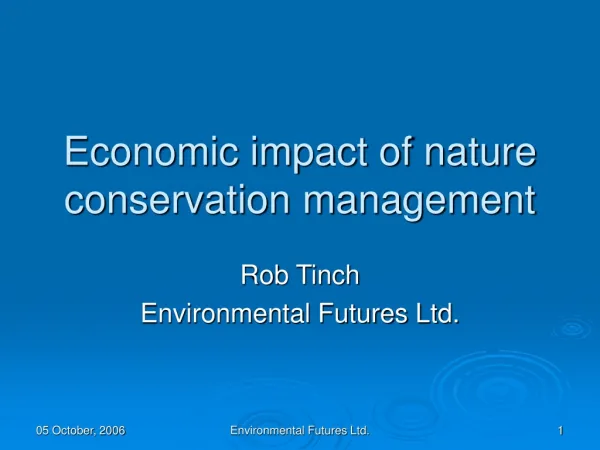 Economic impact of nature conservation management