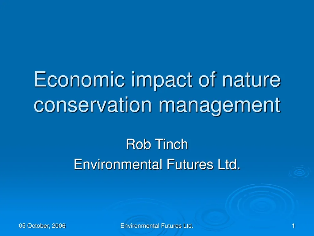 economic impact of nature conservation management