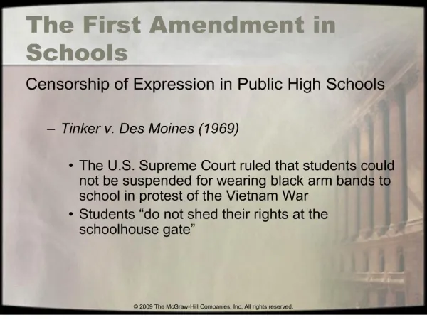 the first amendment in schools