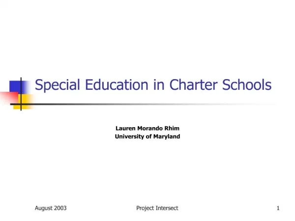 special education in charter schools
