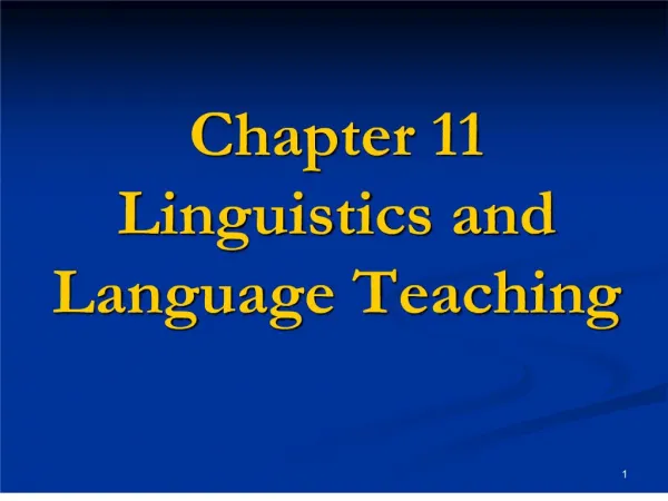chapter 11 linguistics and language teaching
