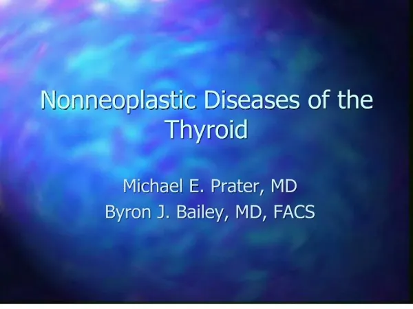 nonneoplastic diseases of the thyroid