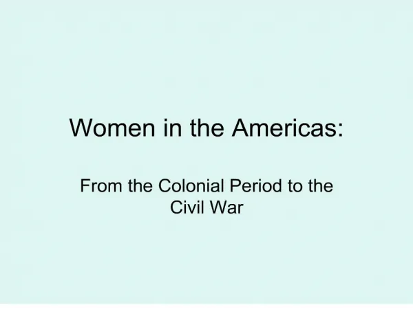 women in the americas: