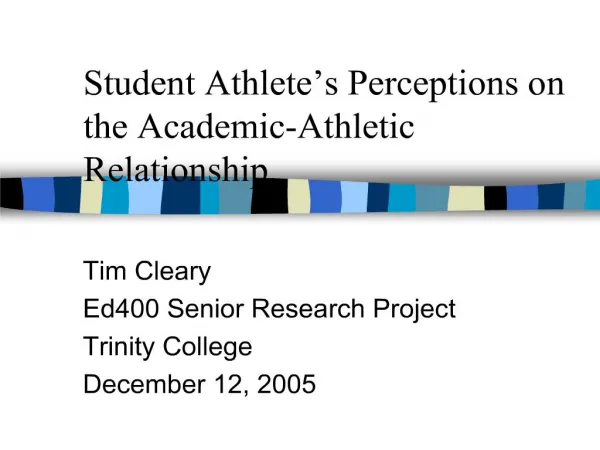 student athlete s perceptions on the academic-athletic relationship