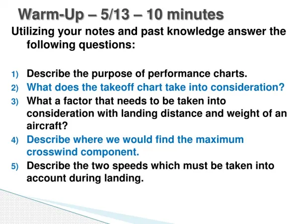 Warm-Up – 5/13 – 10 minutes