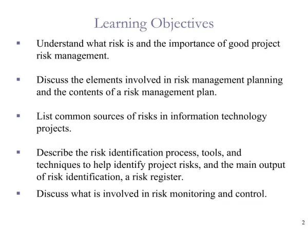 chapter 11: project risk management