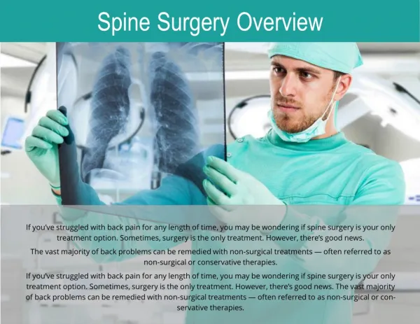 Spine Surgery Overview