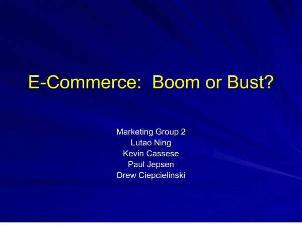 e-commerce: boom or bust