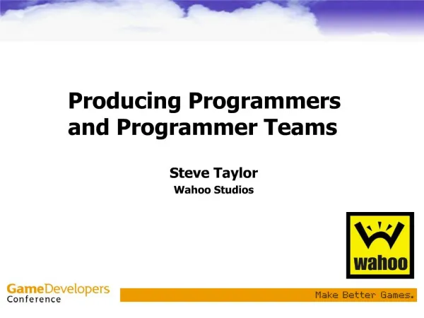 producing programmers and programmer teams