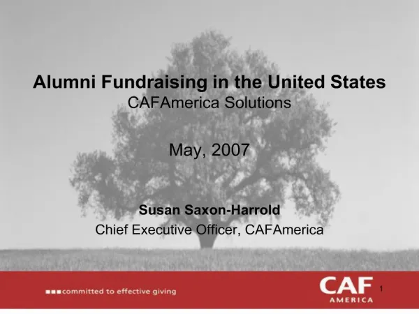 alumni fundraising in the united states cafamerica solutions may, 2007