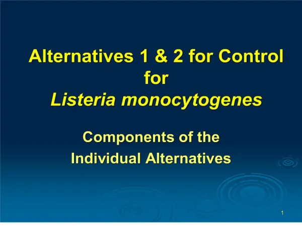 alternatives 1 2 for control for listeria monocytogenes