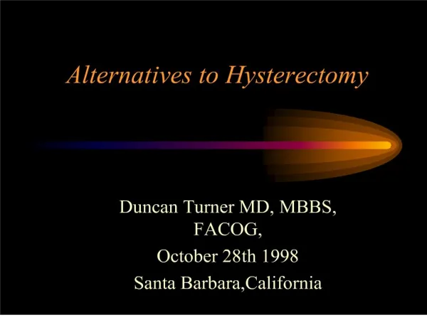 alternatives to hysterectomy