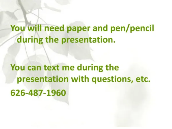 you will need paper and pen