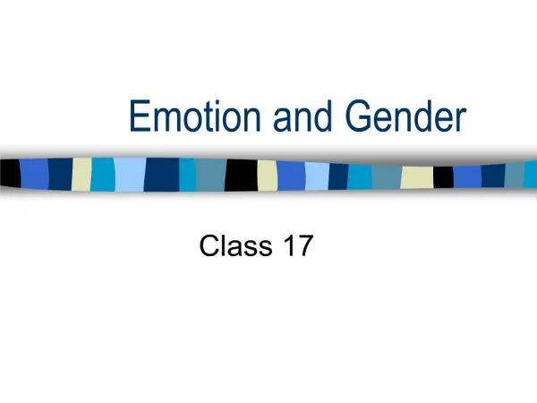emotion and gender