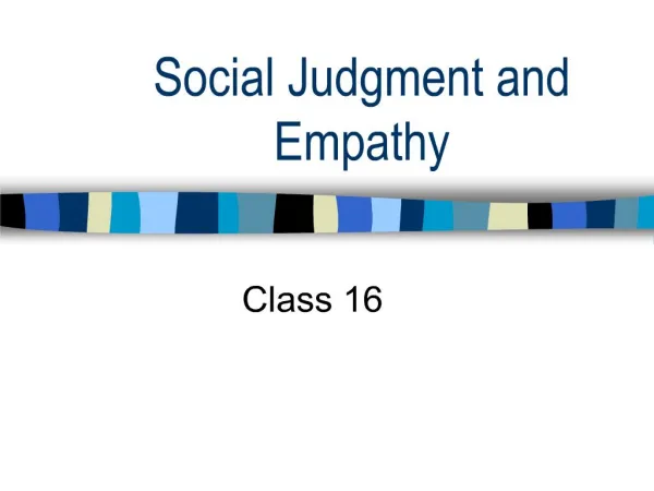 social judgment and empathy