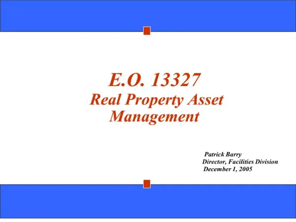 e.o. 13327 real property asset management