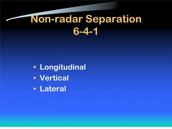 non-radar separation 6-4-1
