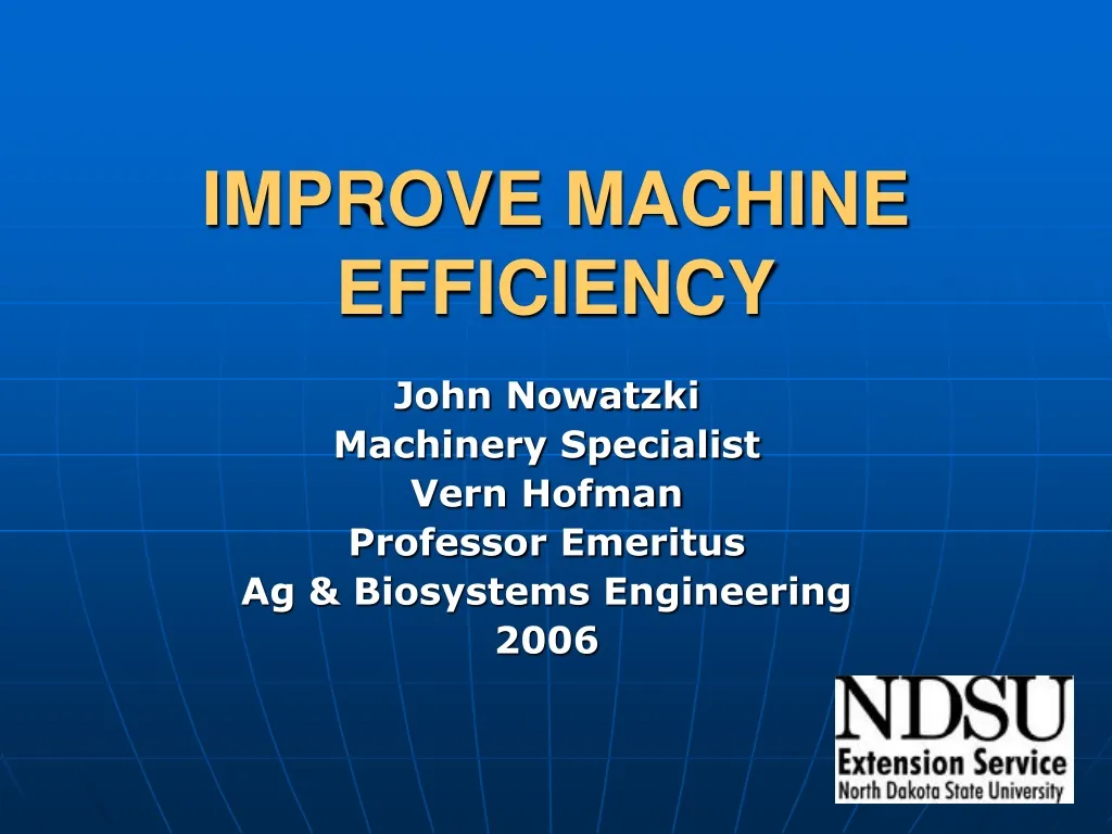 improve machine efficiency