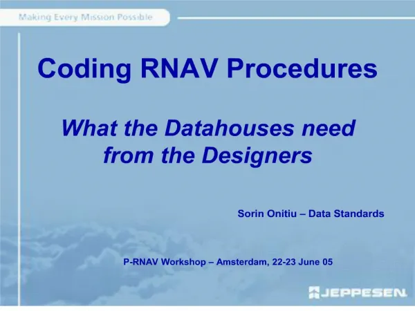 coding rnav procedures what the datahouses need from the designers