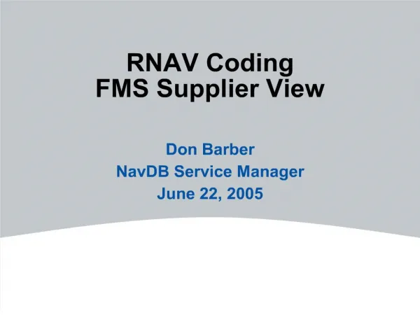 rnav coding fms supplier view