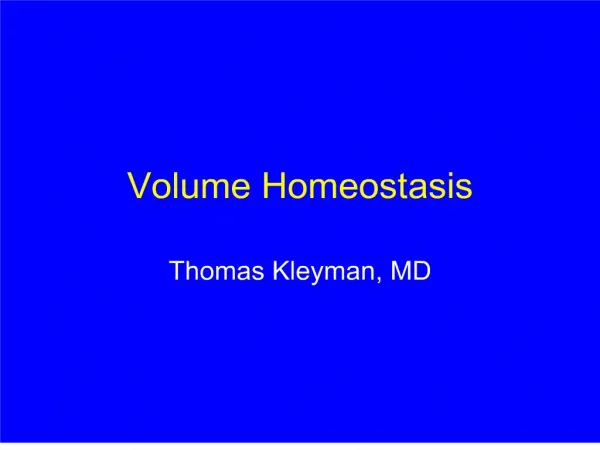 volume homeostasis