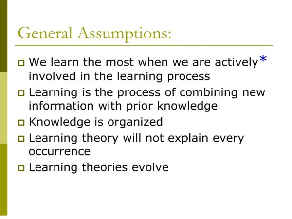 general assumptions: