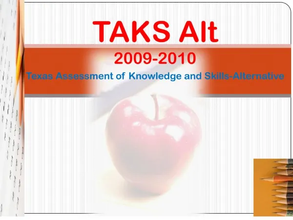 taks alt 2009-2010 texas assessment of knowledge and skills-alternative
