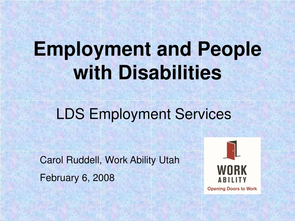 employment and people with disabilities