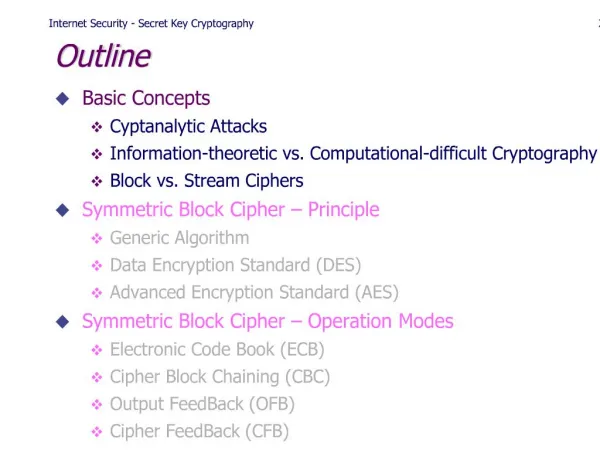 lecture iv : secret key cryptography