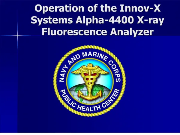 operation of the innov-x systems alpha-4400 x-ray fluorescence analyzer