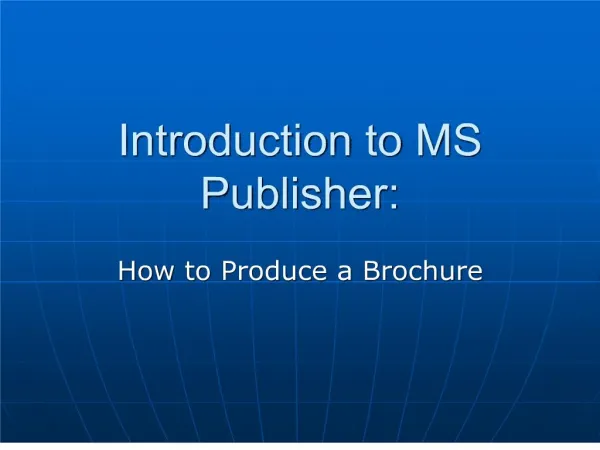 introduction to ms publisher: