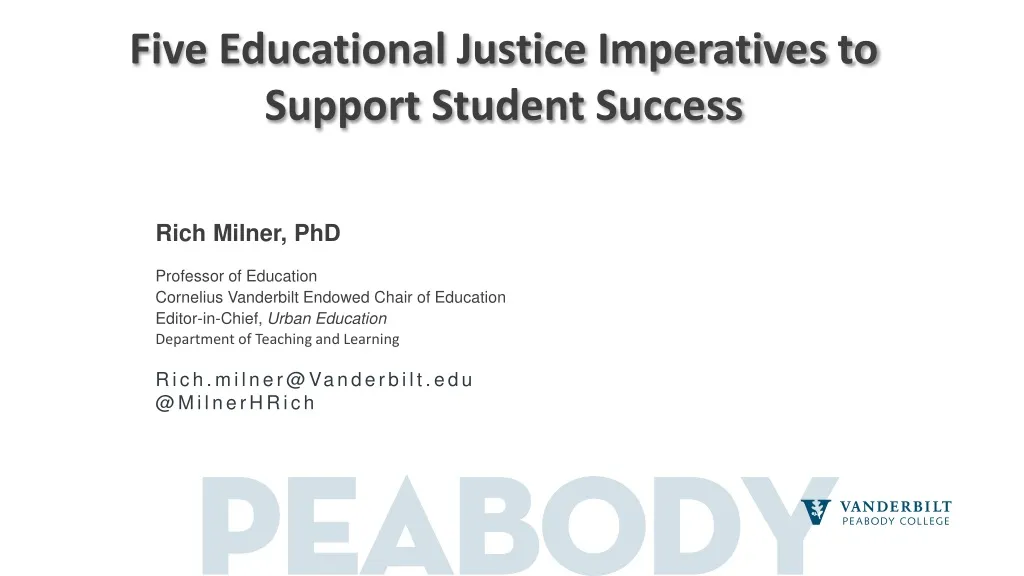 five educational justice imperatives to support