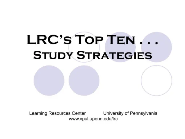 lrc s top ten . . . study strategies