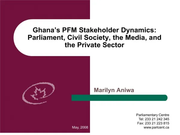 ghana s pfm stakeholder dynamics: parliament, civil society, the media, and the private sector