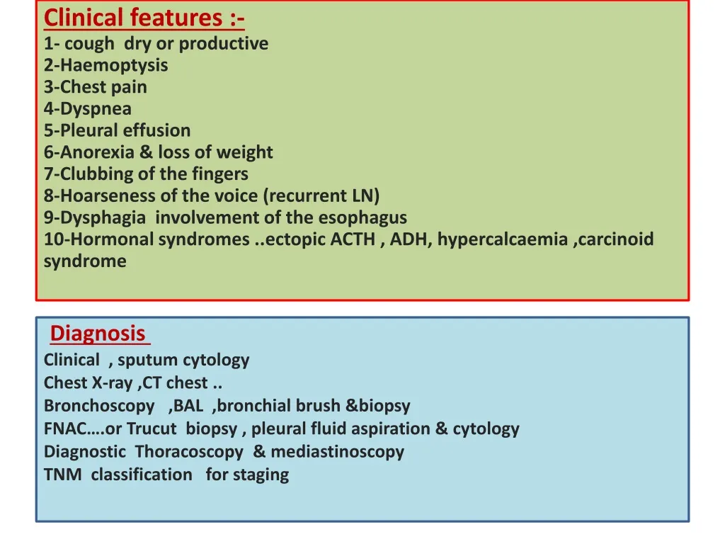clinical features 1 cough dry or productive