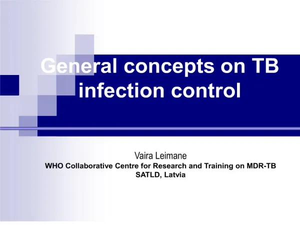 general concepts on tb infection control