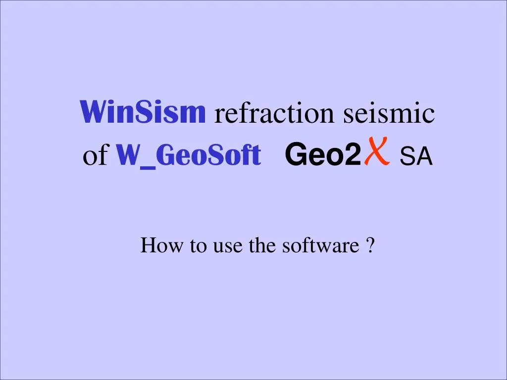 winsism refraction seismic of w geosoft geo2 x sa