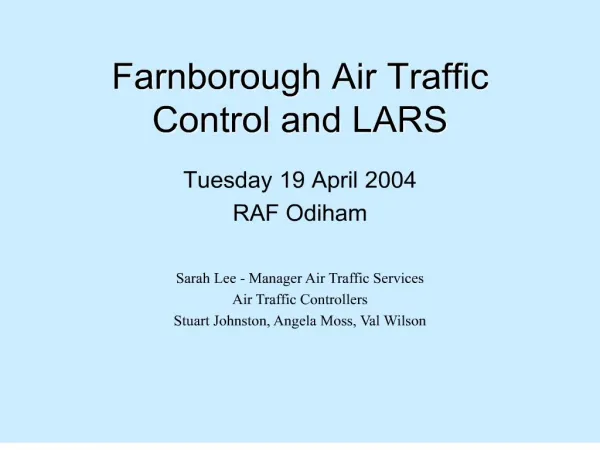 farnborough air traffic control and lars