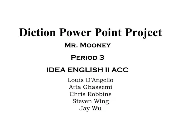 diction power point project