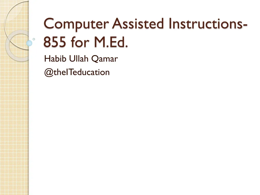 computer assisted instructions 855 for m ed